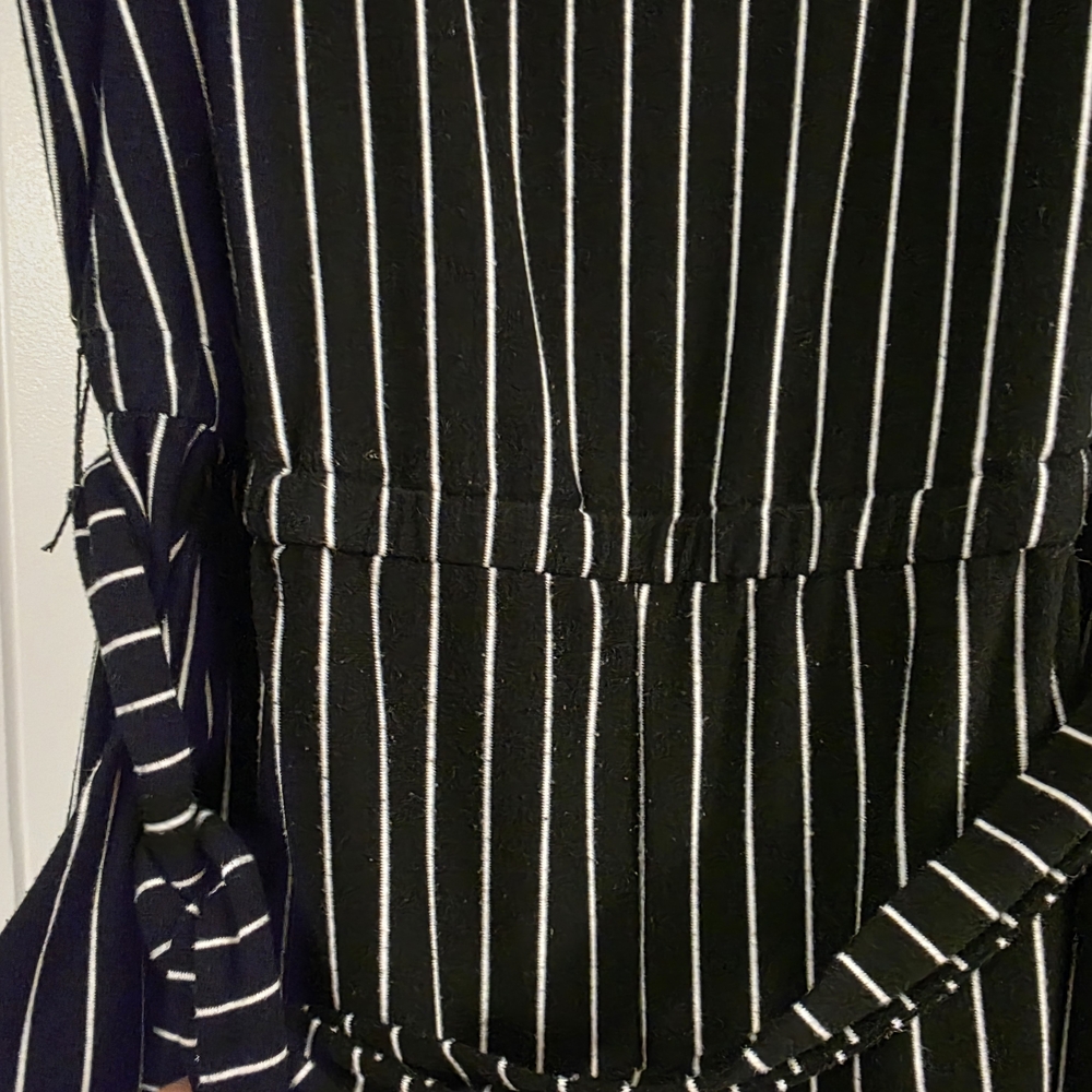 Torrid Super Soft Tie Front Jumpsuit – Size 1 – Black White Stripe - Picture 7 of 9